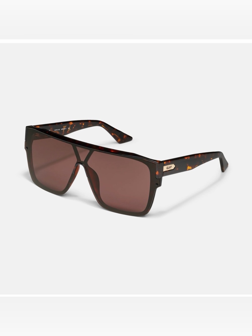 Quay Australia Men's Tortoiseshell Shield Sunglasses - Brown Lenses
